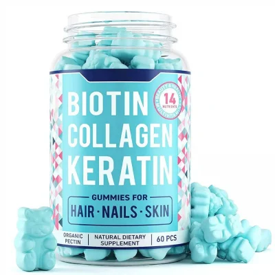 Biotin-Gummis, Gesundheitsergänzung, Haarvitamine, Nahrungsergänzungsmittel, Ernährung für schnelles Haarwachstum, Nagelstärkungsmittel, Haarwachstum